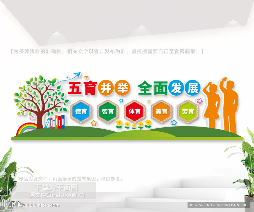 五育并举学校文化墙