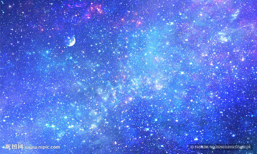 蓝色星空星星背景图