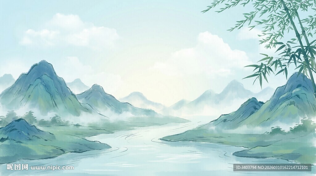 水墨山水间的诗意风光