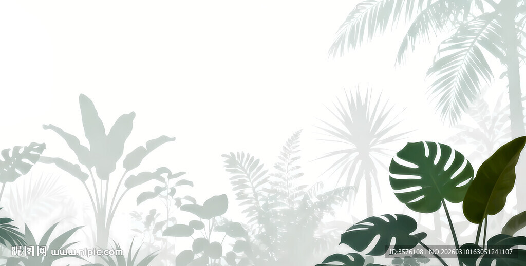 雾气磨砂膜效果绿植贴图