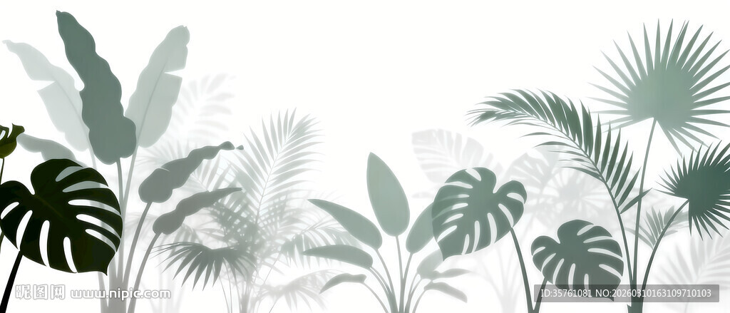 雾气磨砂膜效果绿植贴图