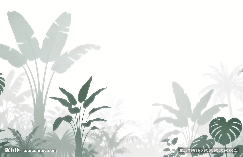 雾气磨砂膜效果绿植贴图