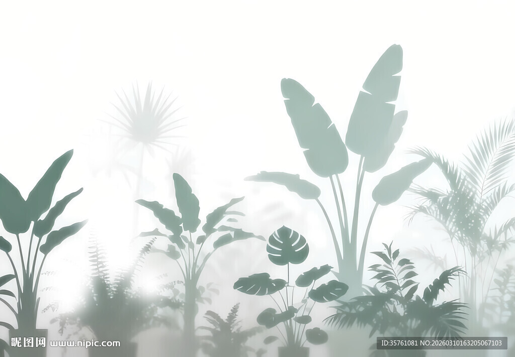 雾气磨砂膜效果绿植贴图