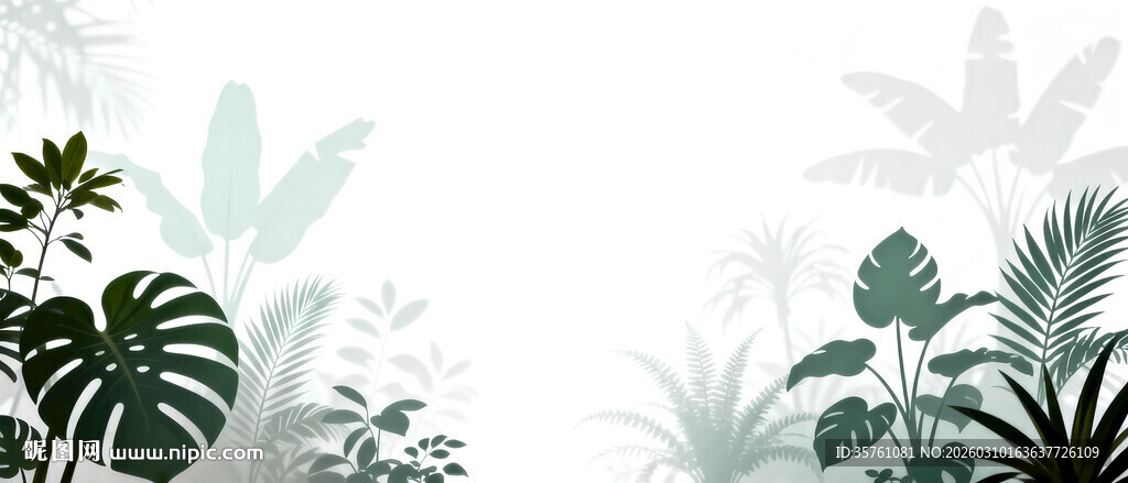 雾气磨砂膜效果绿植贴图