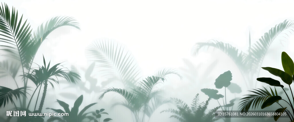 雾气磨砂膜效果绿植贴图