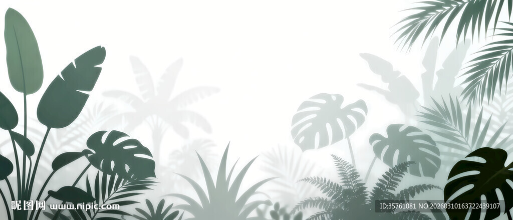 雾气磨砂膜效果绿植贴图