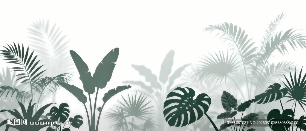 雾气磨砂膜效果绿植贴图