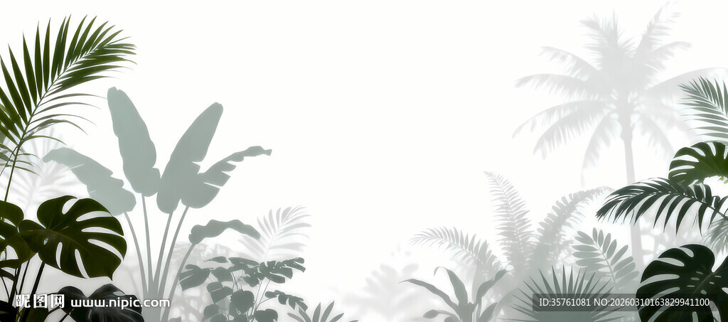 雾气磨砂膜效果绿植贴图 