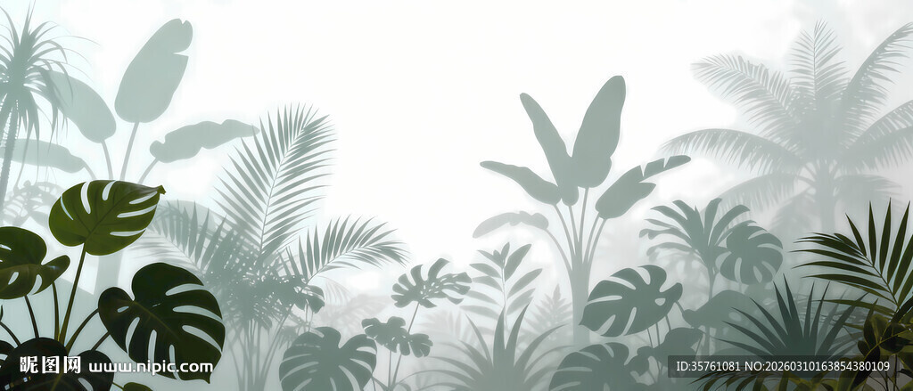 雾气磨砂膜效果绿植贴图 