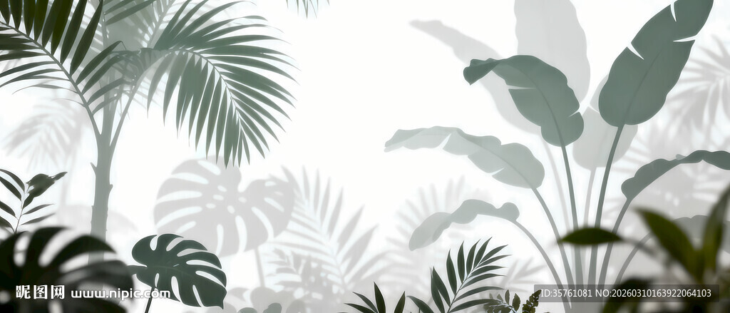 雾气磨砂膜效果绿植贴图