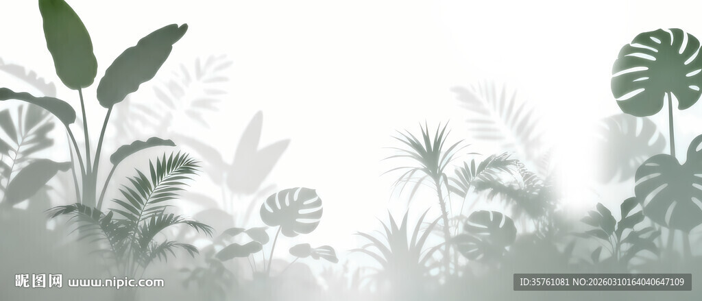 雾气磨砂膜效果绿植贴图