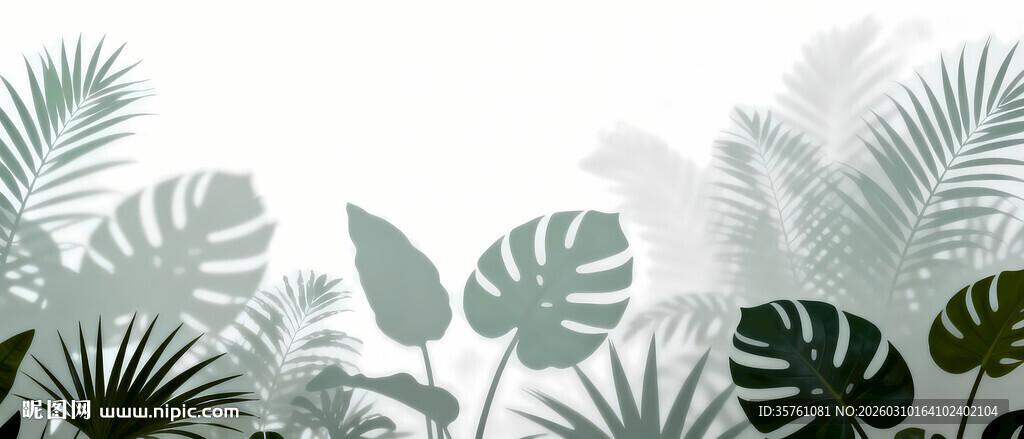 雾气磨砂膜效果绿植贴图