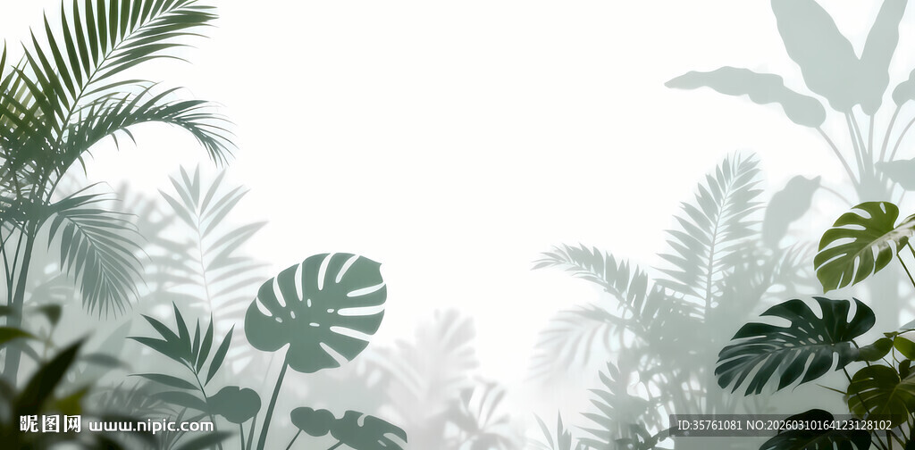 雾气磨砂膜效果绿植贴图