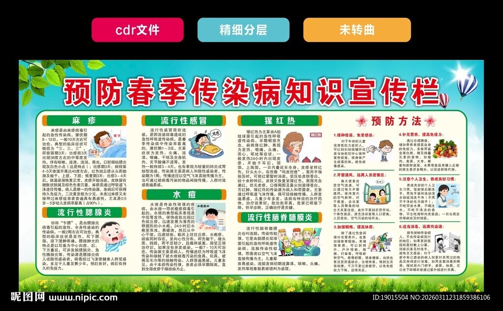 预防春季传染病知识宣传栏