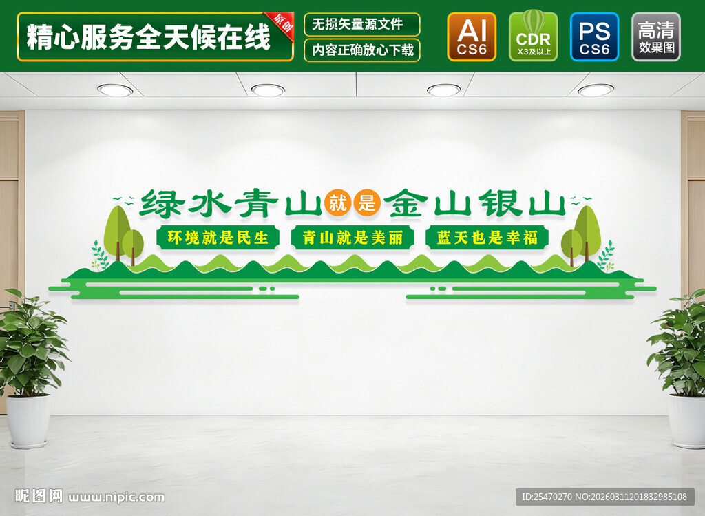 绿水青山就是金山银山文化墙