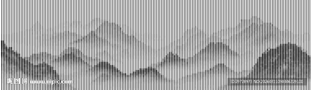 线条水墨山水意境图