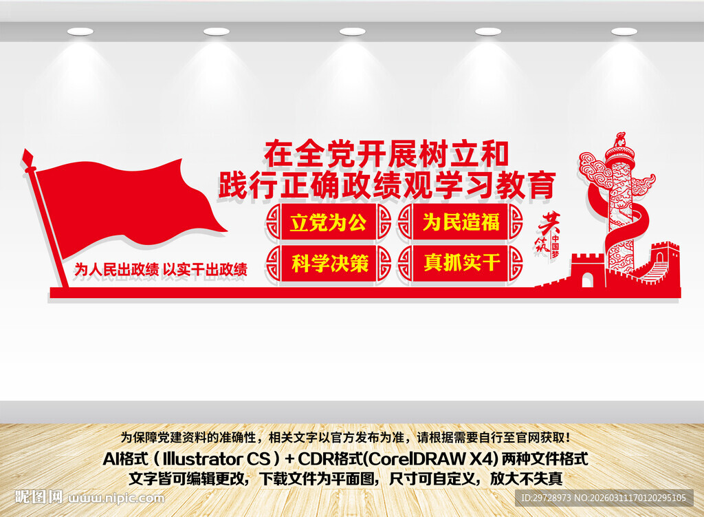 树立和践行正确政绩观文化墙