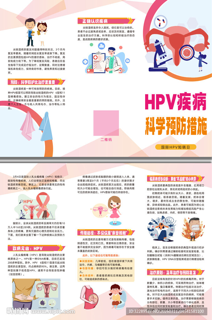 HPV疾病科学预防措施三折页
