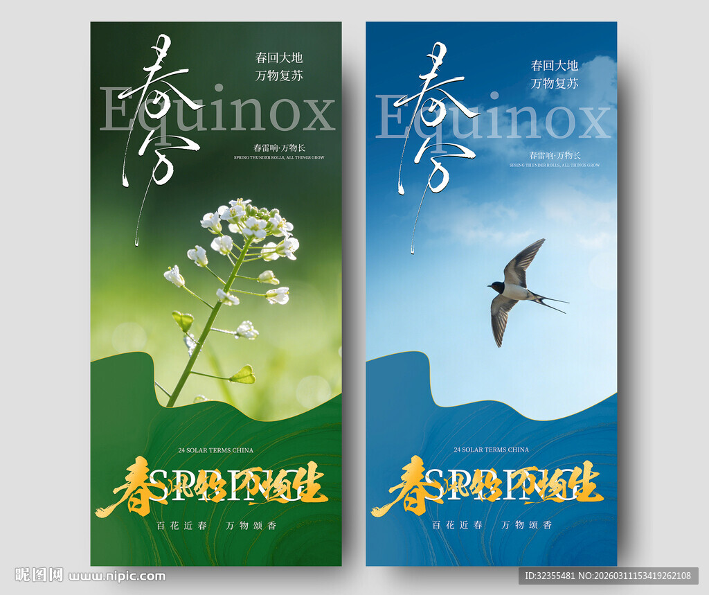 春分节气主题海报设计