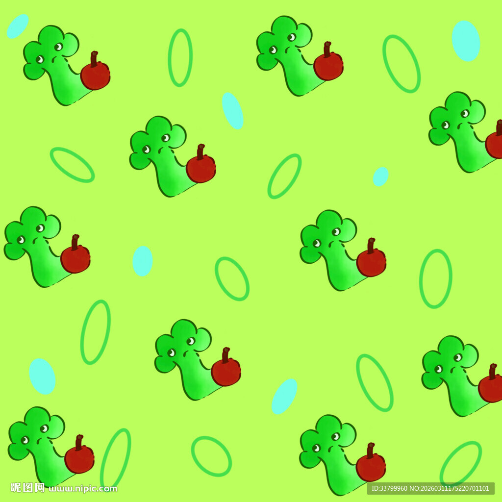 绿色背景的蔬果图案