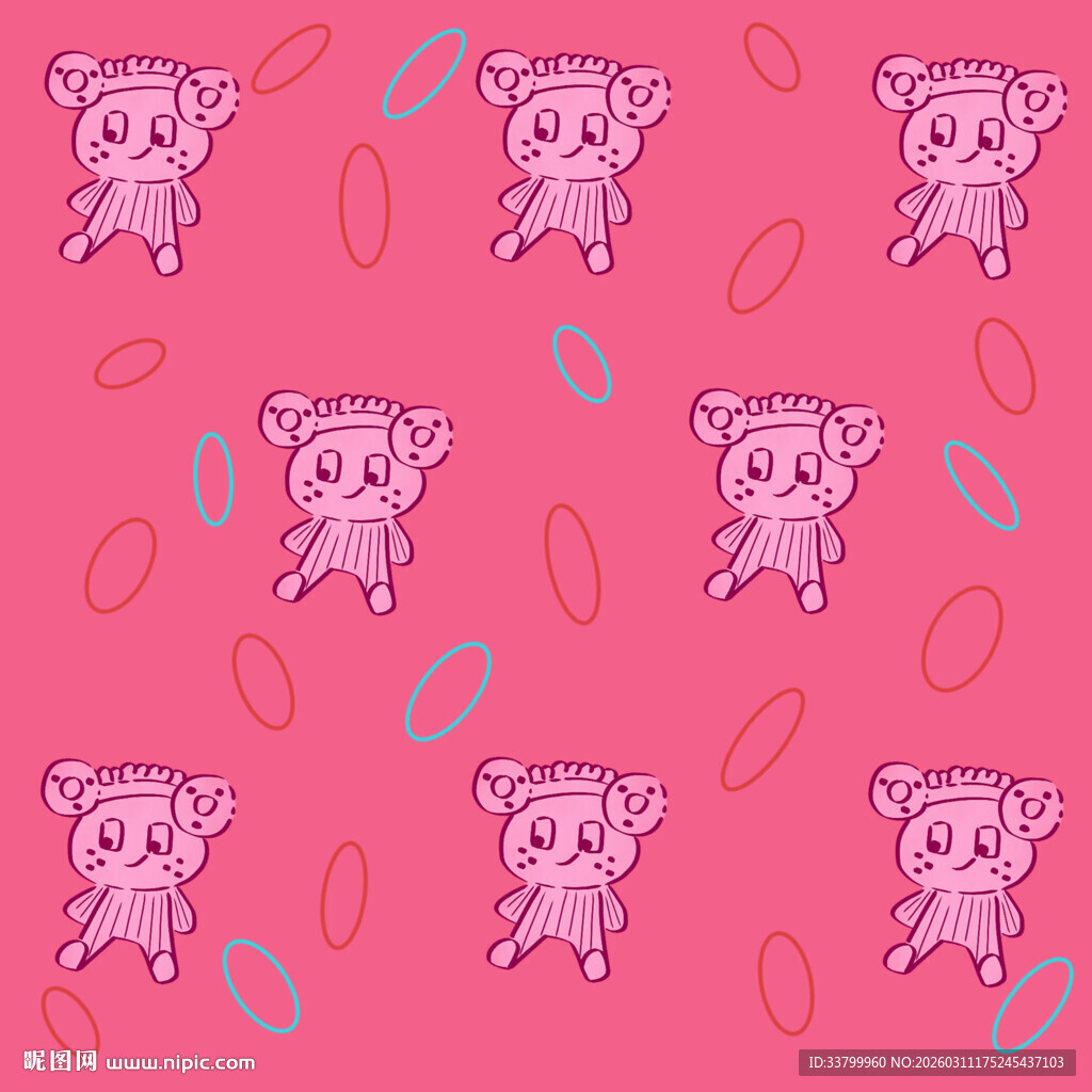 粉色小猪图案背景纹理