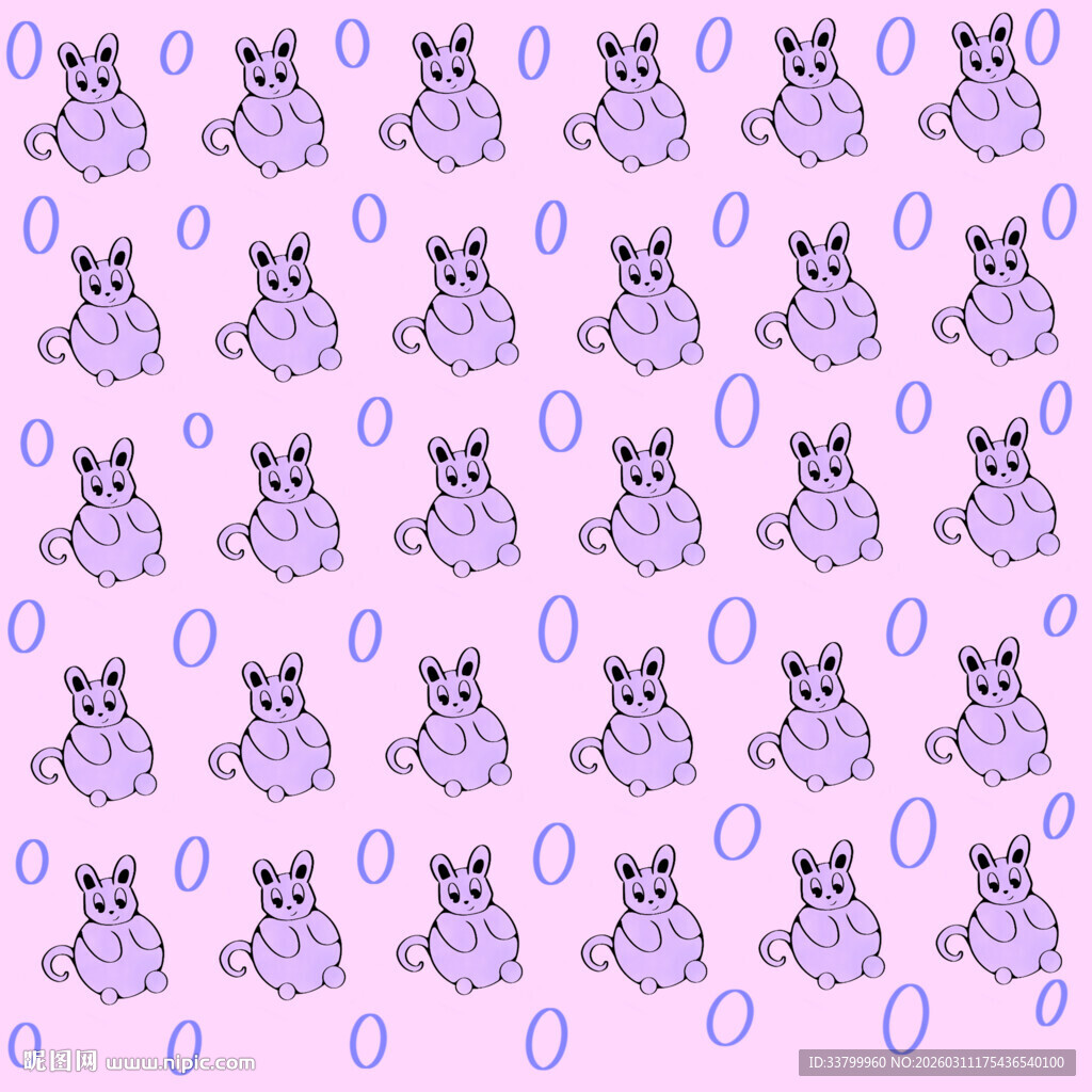 紫色小兔图案背景纹理