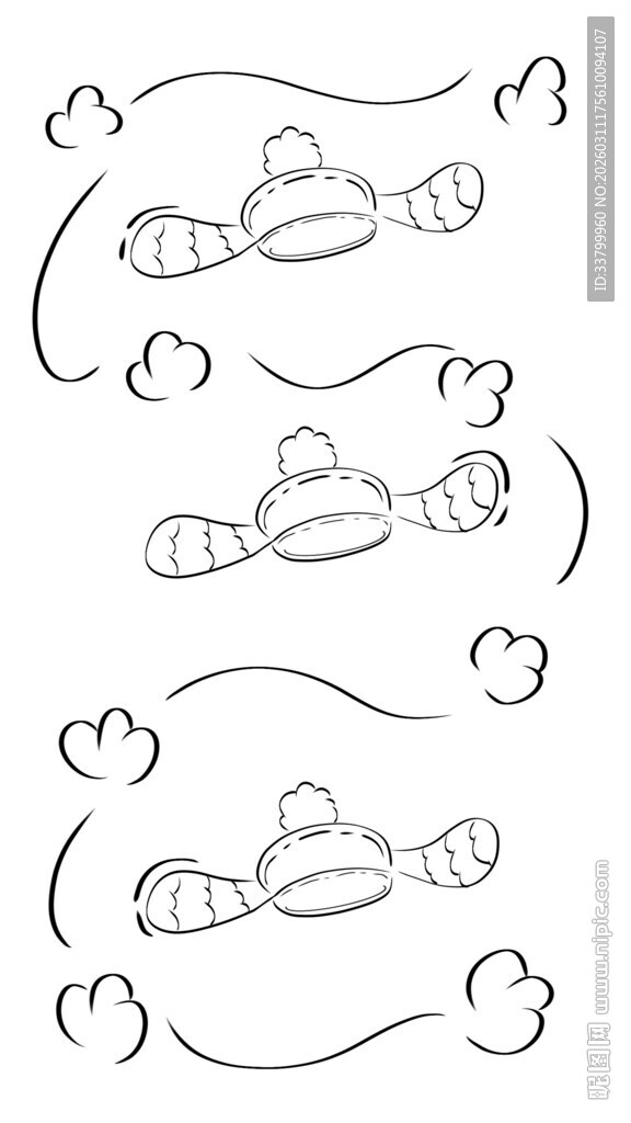 卡通财神帽与云朵图案