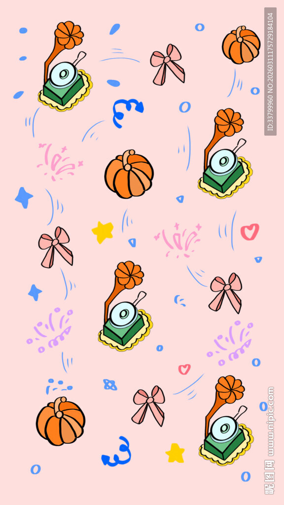 卡通与音乐元素图案