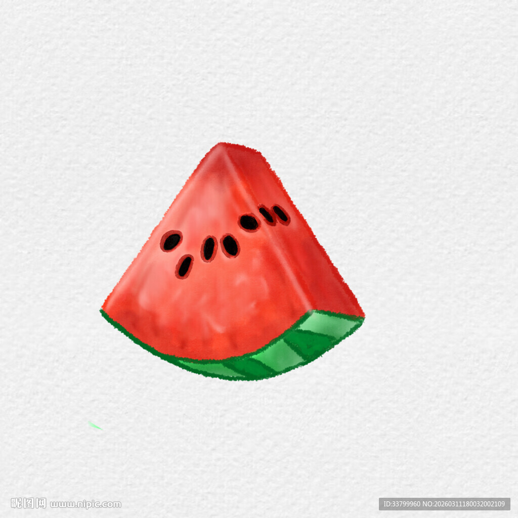 手绘西瓜切片