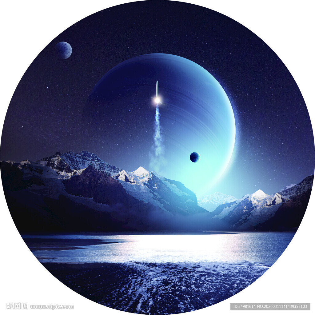 星空梦幻太空下的山水奇景