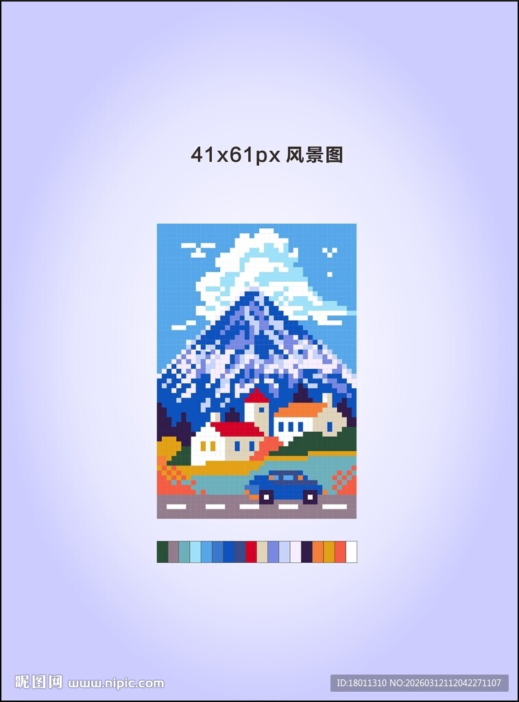 富士山风景装饰画像素