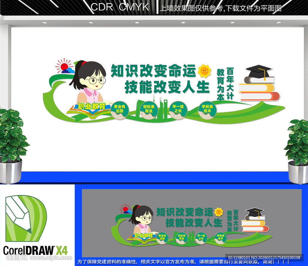 学技能职业教育文化墙