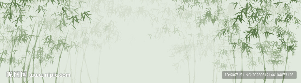 新中式水墨竹子竹林背景墙