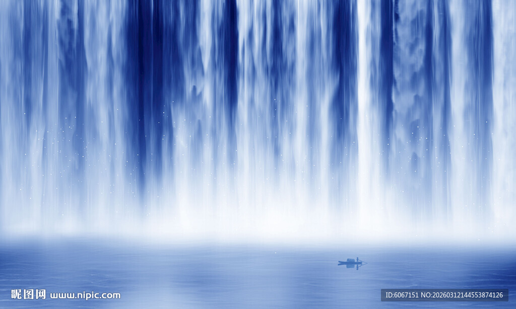 流水生财瀑布山水幕墙