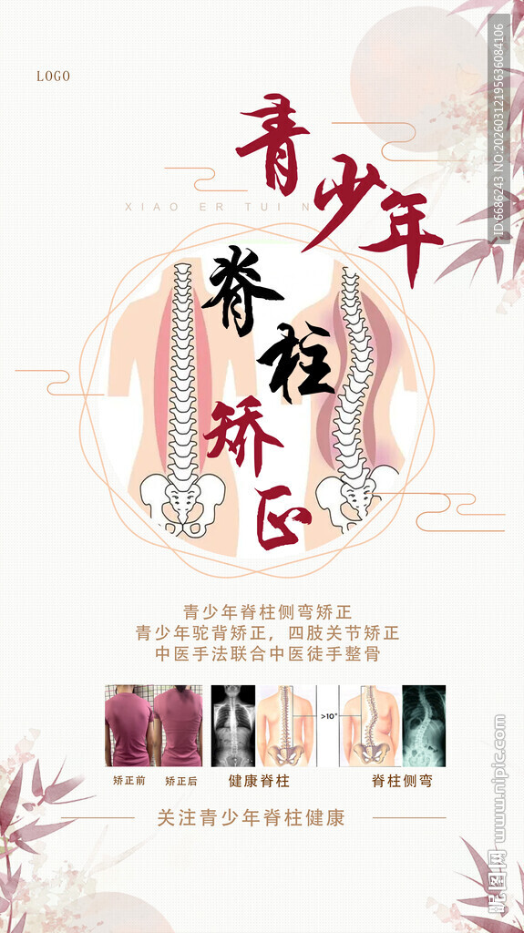 青少年脊柱矫正宣传图