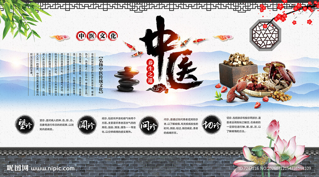 中医养生之道背景墙图片