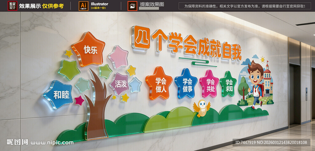 四个学会校园文化墙