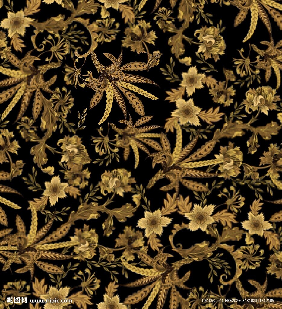 黑金花卉图案纹理
