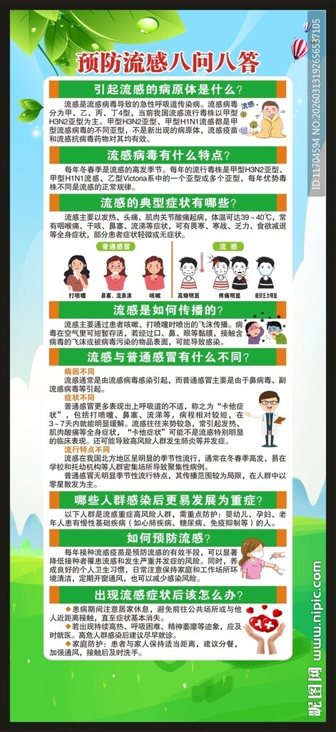 预防流感知识展架