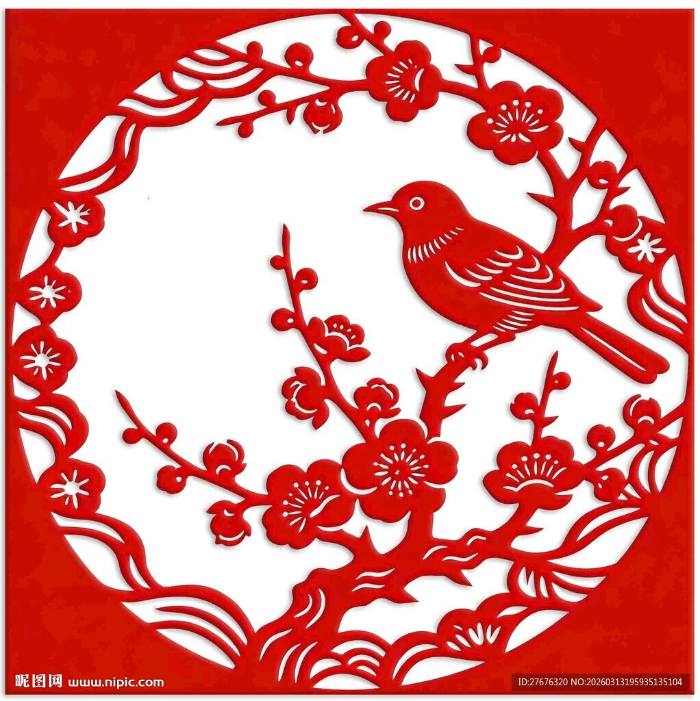 国潮喜上眉梢木雕设计