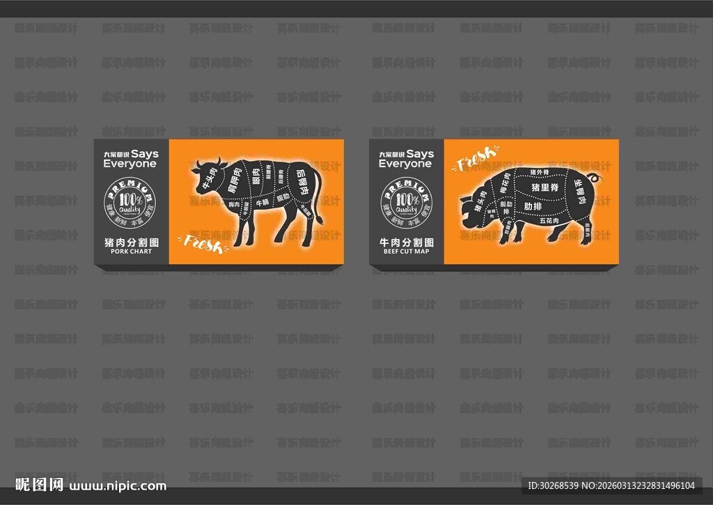 猪肉分割图