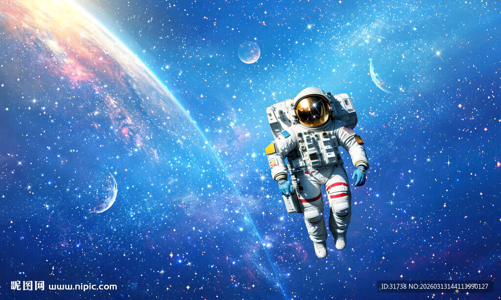 星空宇航员背景图