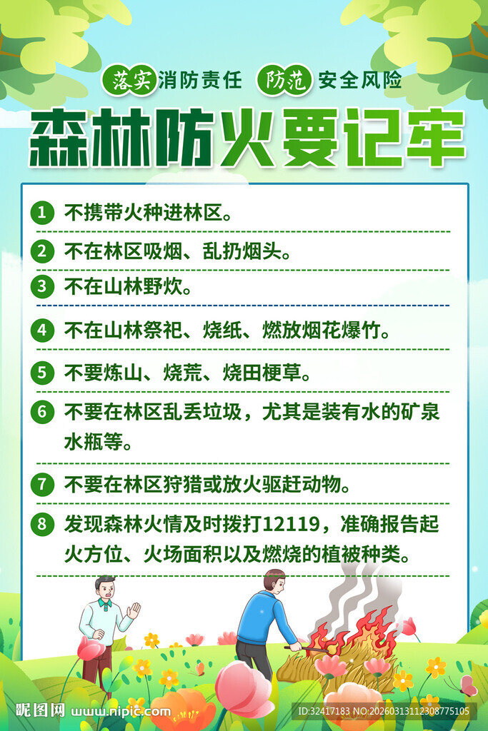 森林防火安全提示海报
