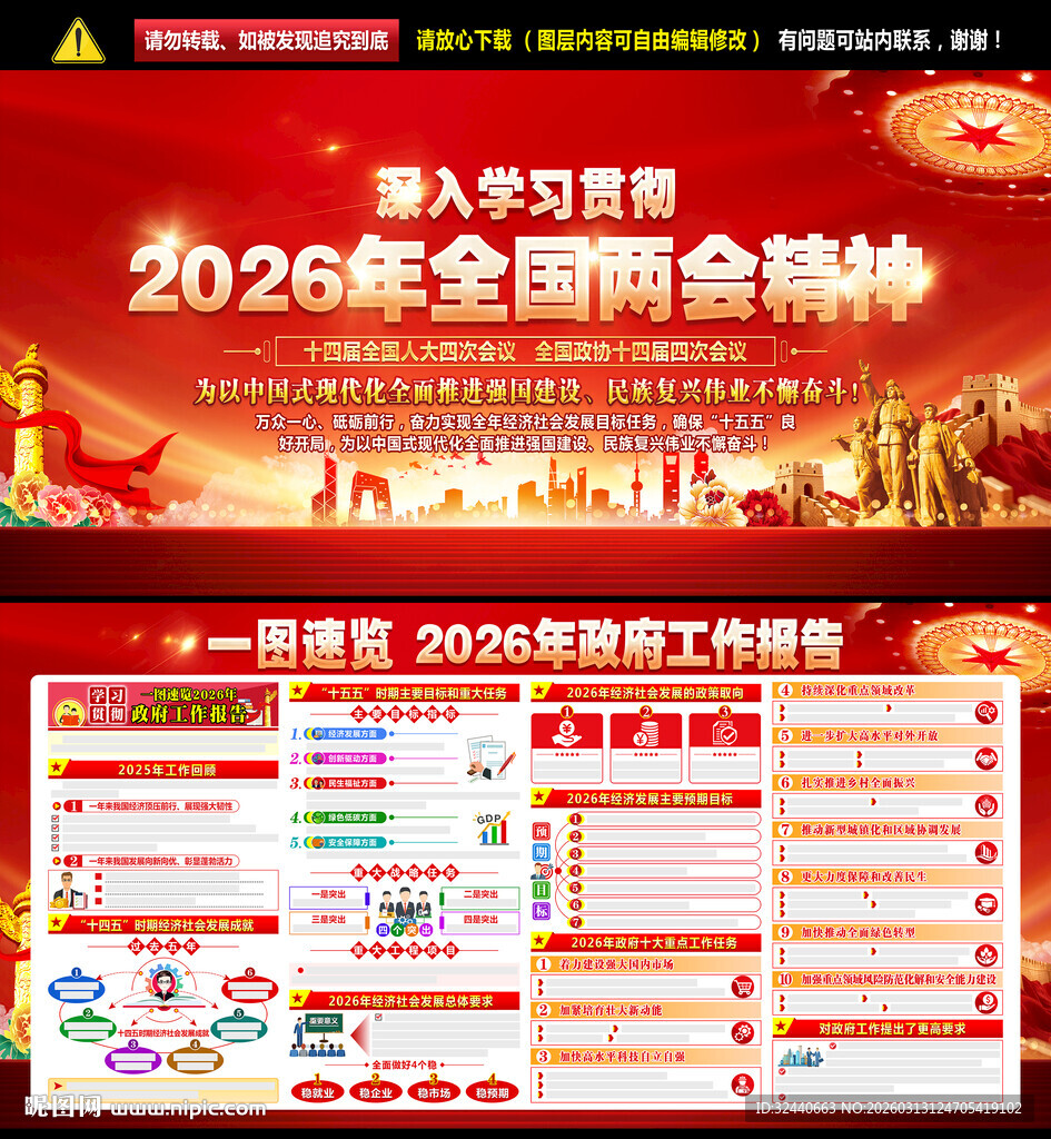 2026年政府工作报告展板