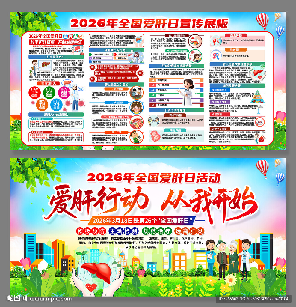 全国爱肝日健康宣传展板