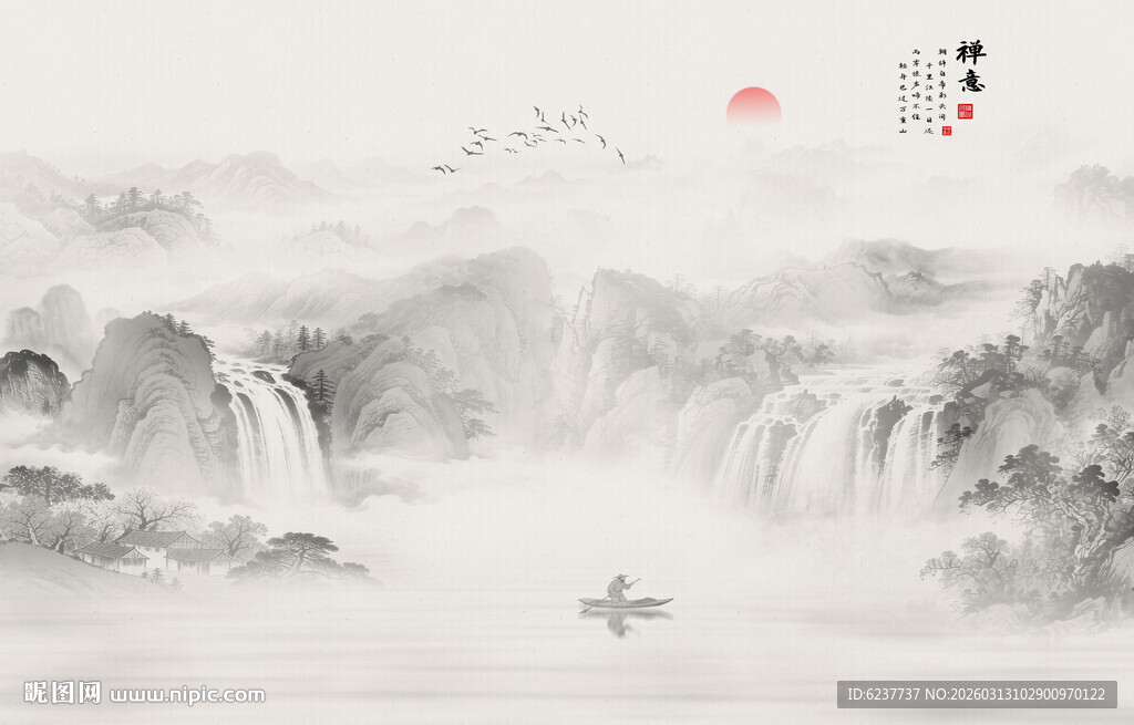 古风背景山水画