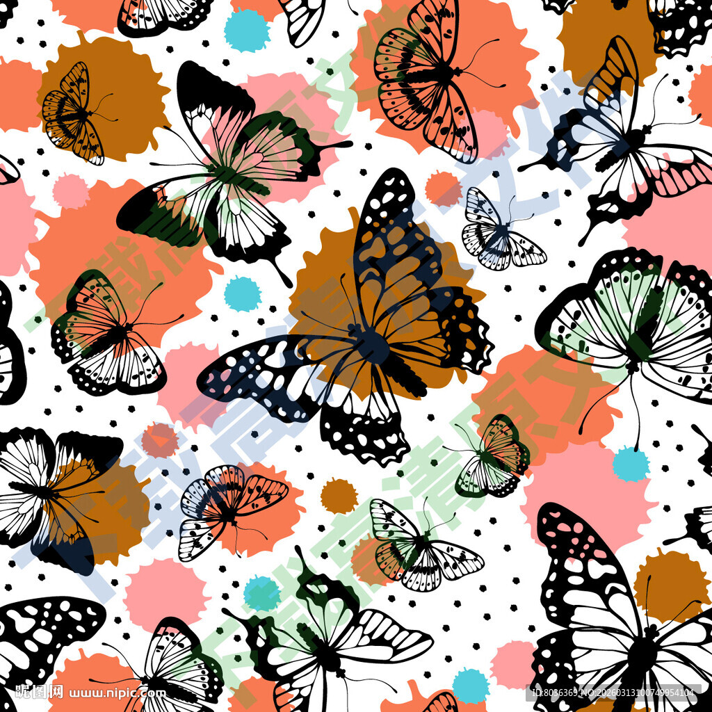 水彩卡通蝴蝶图片