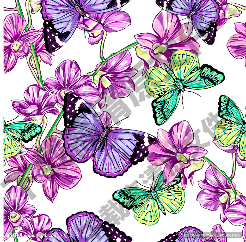 水彩卡通蝴蝶图片