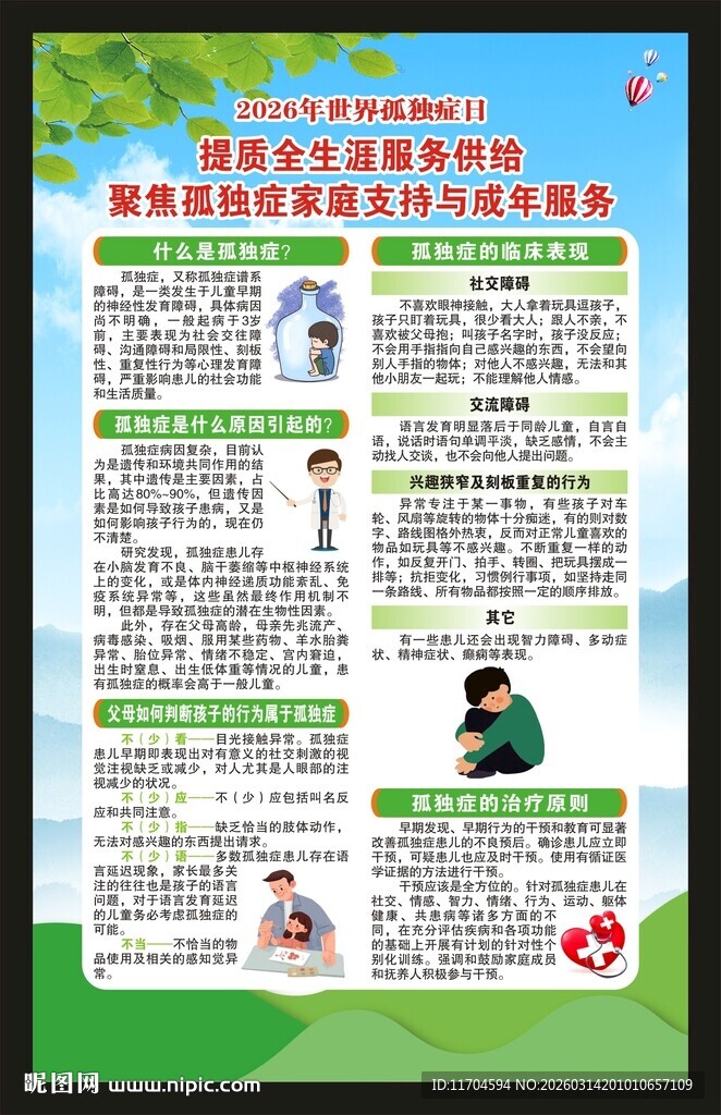 世界孤独症日海报