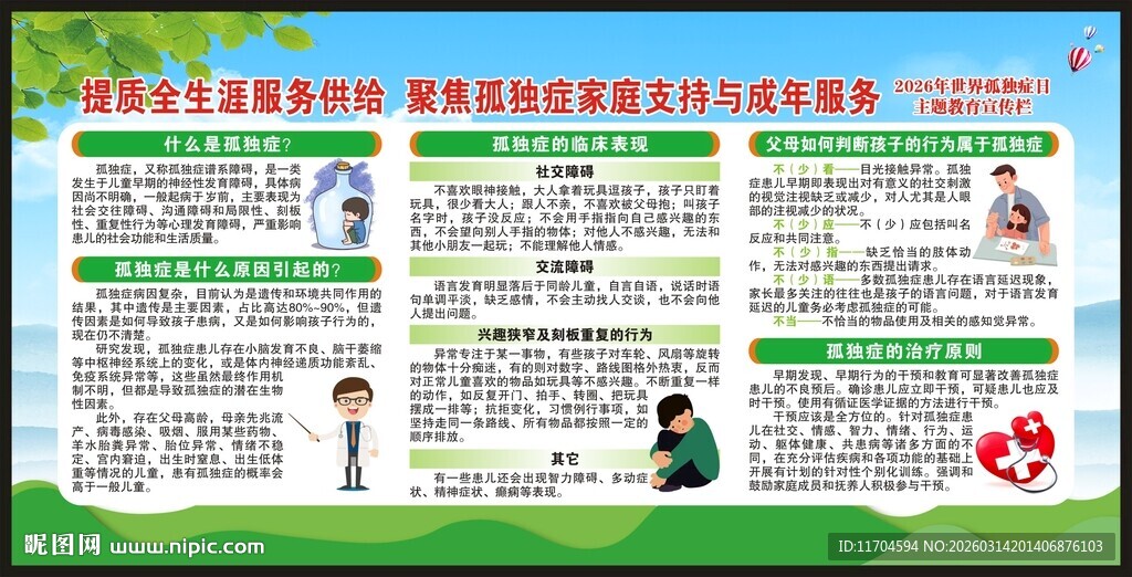 世界孤独症日宣传栏